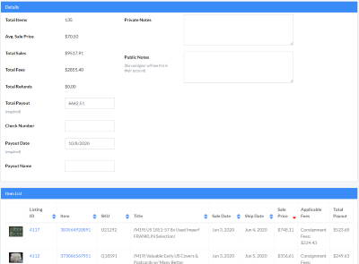 Add Payout Screen